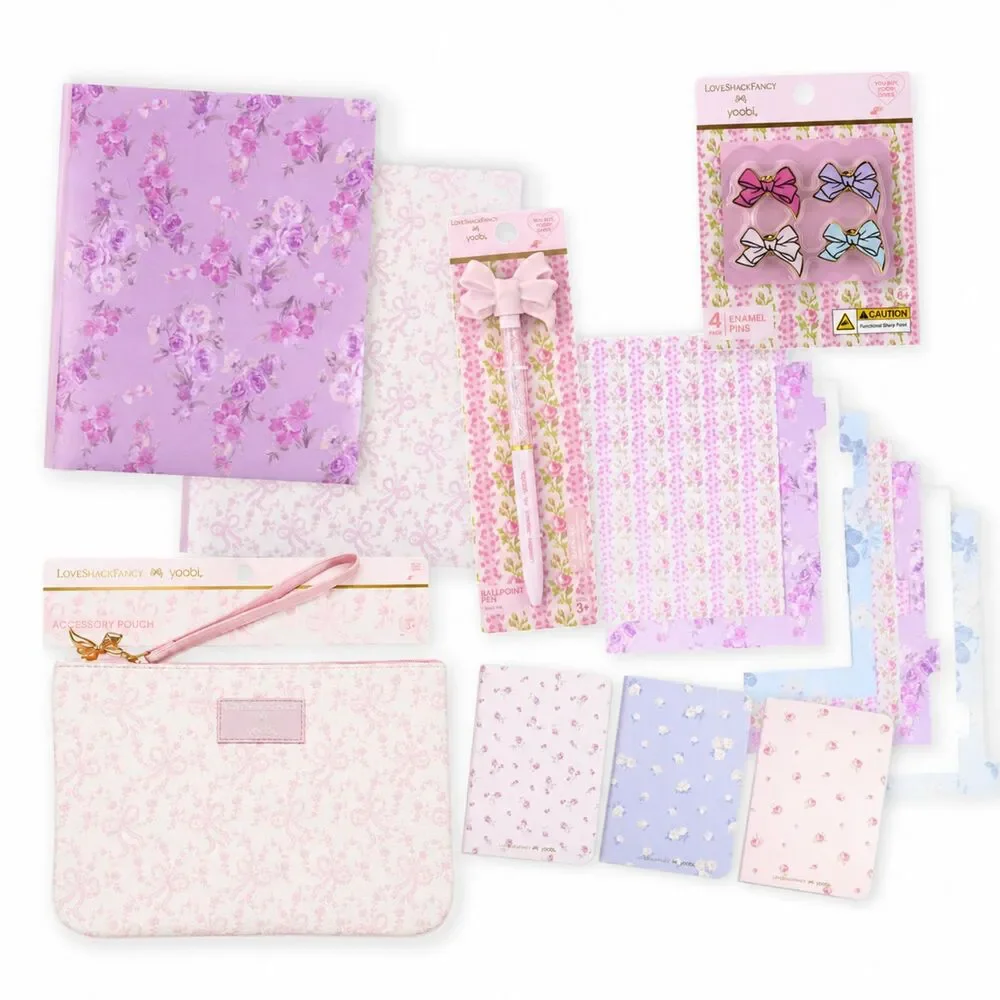 LoveShackFancy x Yoobi Pink Stationery Gift Set